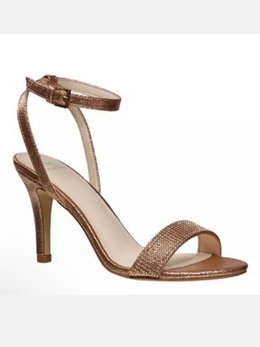 NIB Halston Heritage Rose Gold Ankle Strap Heels. Size 6